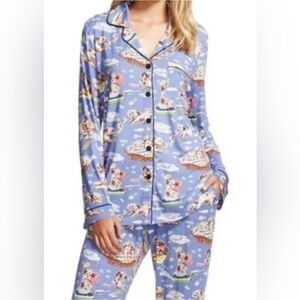 Nick & Nora Puppy Bath Time Modal Long Sleeve Top and Pants Pajama Set Size XXL